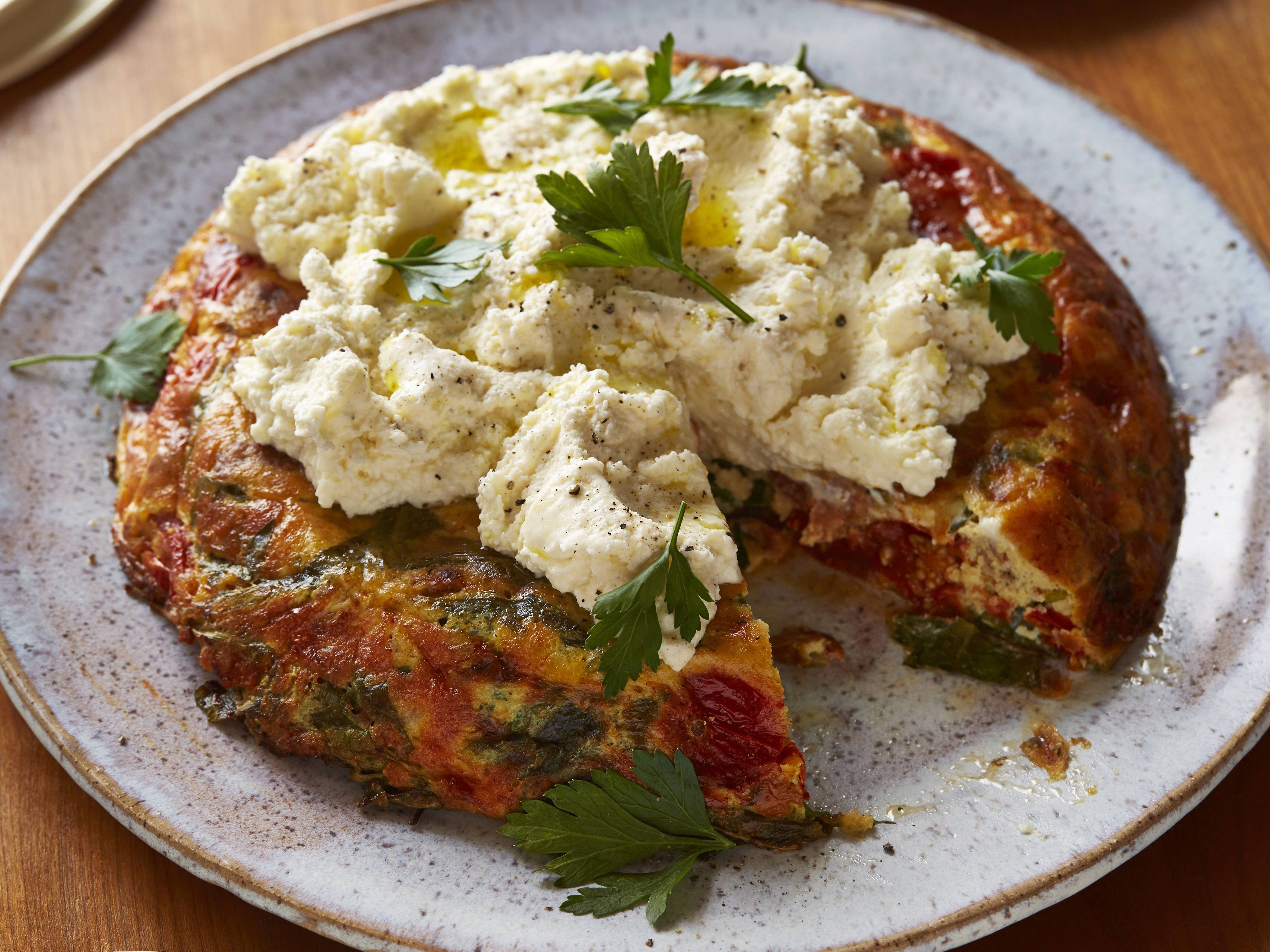 15-Minute Arugula & Tomato Frittata